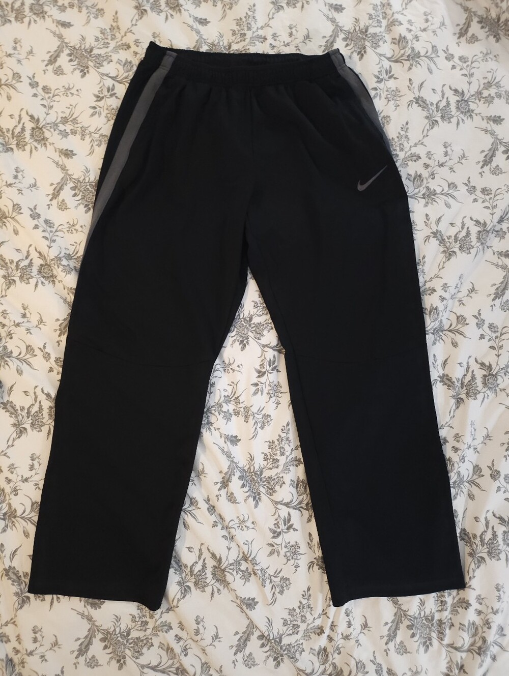 Nike Black Joggers with Gray Side Stripe